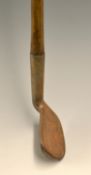 Good early Fairlie's patent anti shank niblick - stamped with the owners initial T.H R to the head