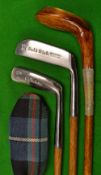 3x fine modern classic hickory shafted putters - Nicoll Stainless Gem putter stamped W J