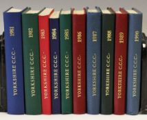 Yorkshire County Cricket Club 1981 to 1990 Year Books - 1983 and 1984 softback issues, the others