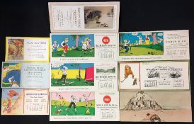 Collection of unused American Golfing Theme Company Advertising Blotters from the 1920's onwards (9)