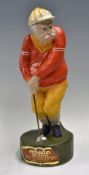 Scarce Whyte & Mackay's Whiskey Ceramic Golfing Figure Bottle c.1970 - titled 