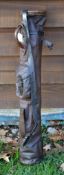 Early leather golf club pencil golf bag - c/w ball pocket, umbrella holder, handle and leather