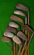 10x various mashie , mashie niblicks and putter - 2x Ralph Smith Birco mashie niblicks: left hand