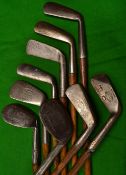 9x assorted smf and other later irons - to inc James Braid Signature niblick; unusual E Taylor