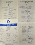 1970/71 MCC Tour to Australia & New Zealand Signed Cricket Team Sheet plus 1974/75 MCC Tour to
