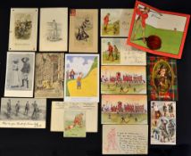 Collection of various early golfing postcards from 1901-1910 (17) - incl humour, travel, seasonal