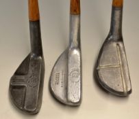 3x Mills Standard Golf Co putters - RBB, RNG and Ray Model - all with clear sharp head stamp marks