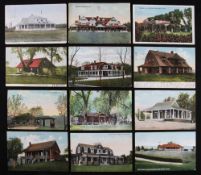 Collection of early USA Golf club colour postcards from early c.20th (12) - Lakeside Club House