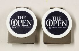 2017 Open Golf Championship Genuine Casino Dark Blue Chip Money Clips (2) - pre production sample in