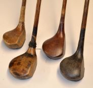 4x fairway woods to incl J Adwick spoon, Jack White Sunningdale brassie, Willie Wallace Liverpool