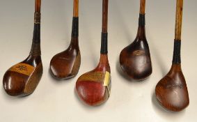 5x various woods - all shortened incl Auchterlonie, Steer, Spalding, Greig et al