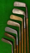 7x assorted putters - Shoor Flite blade; A.H Scott Elie Gem putter; George Nicoll putting cleek;