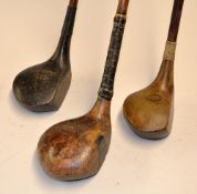 3x various woods to incl Anderson & Blythe Invincible shallow face driver with central black fibre