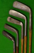 5x assorted putters - George Nicoll Trusty heavy mussel back blade (light mans putter); Forgan & Son