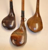 2x brassies golf clubs and driver (3) to incl Donaldson Rangefinder lofted driver with central brass