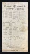 1962 Gentlemen v Players at Lord's Scorecard played 18th, 19th and 20th July 1962, overall soiling