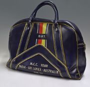 19976/77 England MCC Tour to India, Sri Lanka and Australia Cricket Tour Bag in blue with MCC