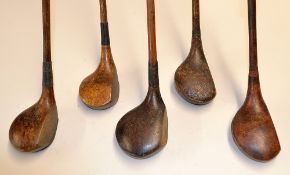 5x assorted spoons, brassies and drivers woods to incl H. Curtis Autograph driver, Spalding brassie,