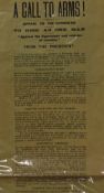 South Africa - Orange Free State. Declaration of War Poster 11th October 1899 - Entitled 