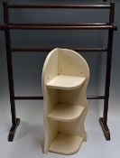 Wooden Towel Rail measures 8x66cm approx. together with a wooden corner shelf I white, measures 60cm