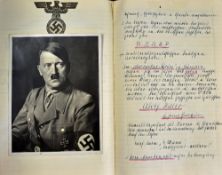 1934 Homework of a German Pupil 'Der Beginn des grossen Kampfes' [Beginning of the big fight] an