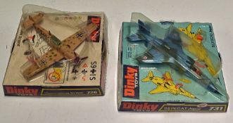 Dinky Toys Aircraft Diecast Models 734 P47 Thunderbolt in silver with unused decals sheet, plus