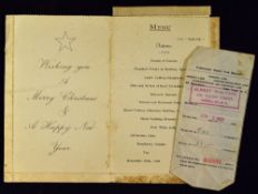 White Star Line 1930 Dinner Menu for Christmas Day together with Albert Waltner of Brooklyn 1927