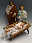19/20th Century wax religious figures to include Baby Jesus 16inches - Joseph and Mary 24 inches (3)