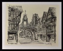 Dennis Williams Signed 'The Eastgate Chester' Print measures 25x20cm approx. signed by the artist