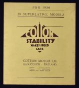Cotton Motor Cycles 1934 Catalogue - A fine 12 page fold out to Poster size Sales Catalogue,