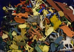 Quantity of Various Plastic Toy Figures with Britains, Crescent, Timpo Toys, with Soldiers, Animals,
