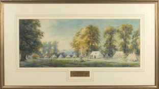 India & Punjab - Indian & Sikh Troops at Hampton Court watercolour a fine example by William Luker