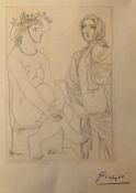 1930s Signed Pablo Picasso Vollard Suite Etching signed to the mount, measures 44x34cm approx.