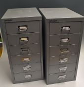 2x Bisley Multi-drawer Filing Cabinets both measures 60x40x28cm approx. with 6 drawers each Please