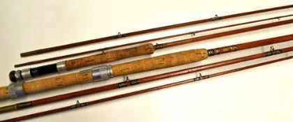 2x Milwards split cane trout and salmon rods - The Trout Rover 9ft 3pc, line 6#, ser. no 32956 -