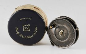 Hardy Bros The Uniqua Fly Reel Dup Mk II alloy narrow drum trout fly reel c. 1930's- 3 5/8