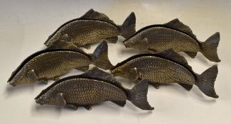 5x Plated Carp Fish Menu/Napkin Holders - overall 9.25