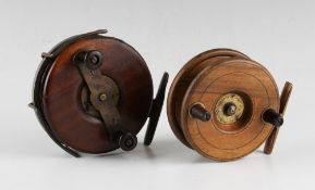 2x unusual and scarce Nottingham wooden reels - incl Nottingham wooden and brass 