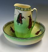Scarce Royal Doulton Series Ware Fishing Dressing Table Hand Washing Bowl and Jug - Izaak Walton