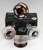 Fine Greys Alnwick GRXi lightweight salmon fly reel set 9/10/11# -c/w 3x spare spools and lines -