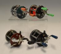 4x Vintage Penn Level Wind Multiplying Bait Casting Reels - 3x Penn Peer 30/n-109s one with green
