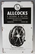 S Allcock & Co Ltd enamel advertising fishing reel display sign -featuring 