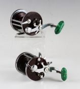 2x Vintage Penn Salt Water Fishing Reels - Penn Jigmaster 500 and No145 Squidder, both with chrome