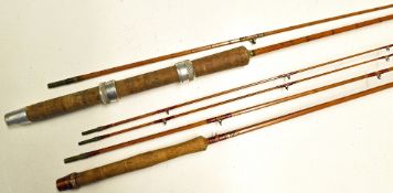 Milwards Split cane fly and Martin James split cane spinning rod - Milwards Fli-lite 8ft 3pc c/w