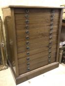 Mahogany Map Chest - 12 drawer antique map chest ideal for displaying a number of fishing