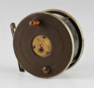 Scarce D Slater's Patent large ebonite and brass star back casting reel - 4.5