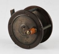 Unnamed Vic combination ebonite and brass salmon reel - 3.25