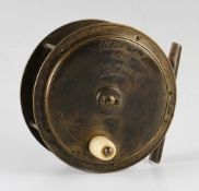 Alfred & Son London Hercules style large brass salmon reel c. 1880's - 4.5
