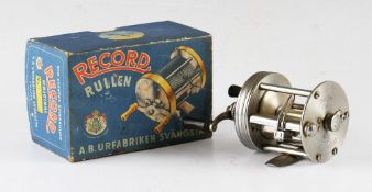 Scarce A.B. Urfabriken (ABU) Sweden Record 1700 bait casting multiplier reel - Model A nickel
