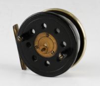 Scarce Milwards Slater Style ebonite, alloy and brass star back combination casting reel - 3.5